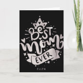 Die beste Mama, die jemals Black Silver Letterin M Karte (Vorderseite)