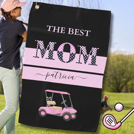 Die beste Mama, die Stilvolle Schwarz-Rosa-Buchsta Golfhandtuch