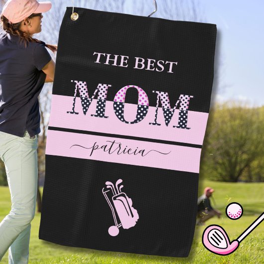 Die beste Mama, die Stilvolle Schwarz-Rosa-Buchsta Golfhandtuch
