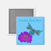 Die beste Mama-Dragonfly der Welt auf der Zinnia-B Magnet (Vorderseite/Rückseite)