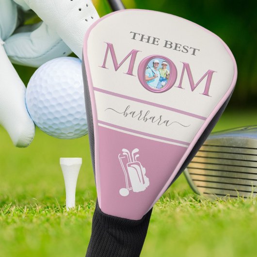 Die beste Mama Foto Stilvoll rosa Lavendel Letting Golf Headcover