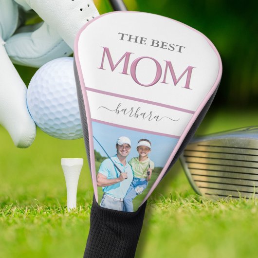 Die beste Mama Foto Stilvoll rosa Lavendel Letting Golf Headcover