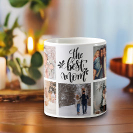 Die beste Mama FotoCollage Moderne Typografie Kaffeetasse