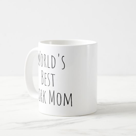 Die beste Mama für Arbeit Kaffeetasse (Vorderseite Links)
