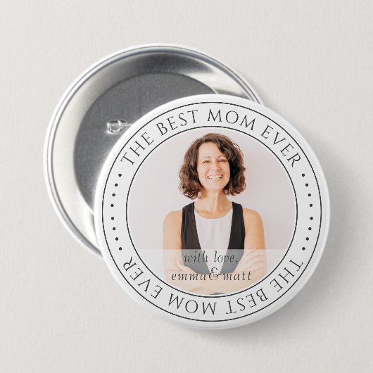 Die beste Mama für das moderne klassische Foto Button (Vorne & Hinten)