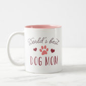 Die beste Mama für Hunde der Welt Zweifarbige Tasse (Links)
