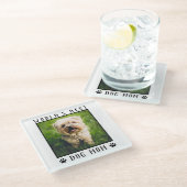 Die beste Mama für Hunde druckt Foto-Rahmen für Ha Glasuntersetzer (Schrägansicht)