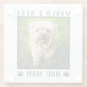 Die beste Mama für Hunde druckt Foto-Rahmen für Ha Glasuntersetzer (Rückseite)