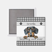 Die beste Mama für Hunde je nach Dackel Magnet (Vorderseite/Rückseite)