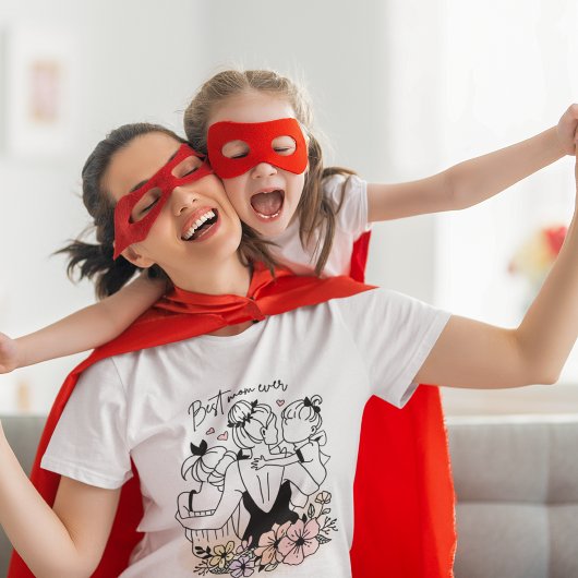 Die beste Mama für Mama, Kinder und Blume T-Shirt