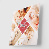 Die beste Mama für moderne, individuelle Fotos Quadratische Wanduhr (Winkel)