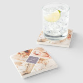 Die beste Mama für moderne, individuelle Fotos Steinuntersetzer (Seitenansicht)