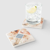 Die beste Mama für moderne, individuelle Fotos Steinuntersetzer (Seitenansicht)