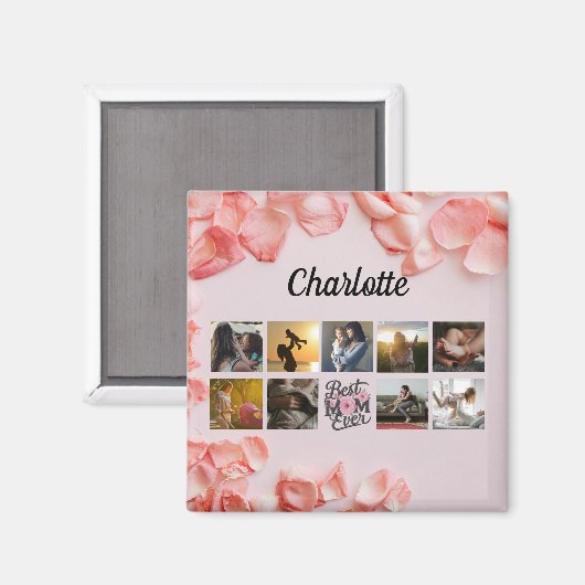 Die beste Mama für Mutter-Fotocollage-Skript Magnet (Vorderseite/Rückseite)
