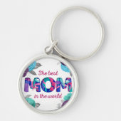 Die beste MAMA in der Welt Blauer Violett Schlüsselanhänger (Vorne)