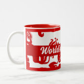 Die beste Mama in Rot und Weiß Zweifarbige Tasse (Links)