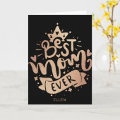 Die beste Mama je Black Gold Typografie Momthers Karte (Gelbe Blume)