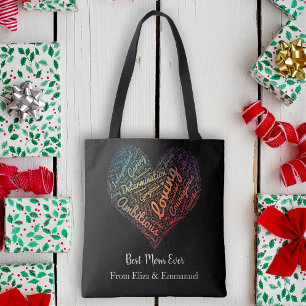 Die beste Mama je Kind nennt farbenfrohen Mutterta Tasche