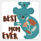 Die beste Mama je Koala Muttertag Quadratischer Aufkleber (Vorderseite)