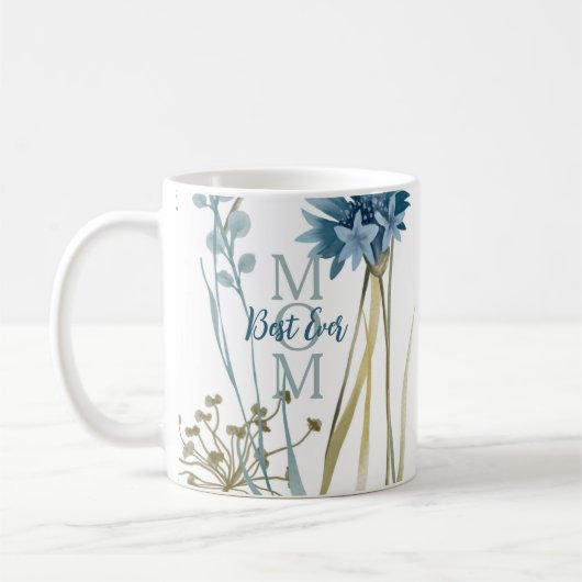 Die beste Mama je Muttertagsmonogramm Kaffeetasse (Links)