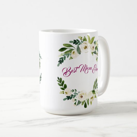 Die beste Mama je Tasse der White Roses Mutter (VorderseiteRechts)