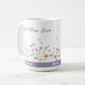 Die beste Mama je Wildblume Kinder nennen Mutterta Kaffeetasse (Vorderseite Links)