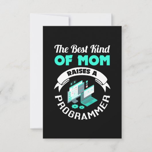 Die beste Mama löst einen Programmierer aus RSVP Karte (Vorderseite)