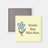 Die beste Mama-Mama der Welt mit Blume Magnet (Vorderseite/Rückseite)