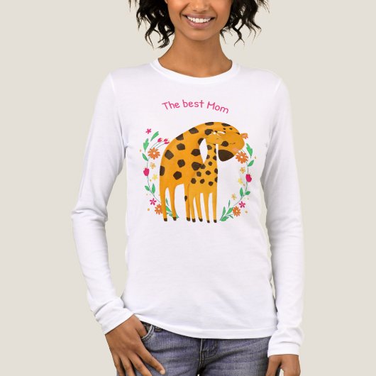 "Die beste Mama" Niedliche Giraffe Mutter und Baby Tri-Blend Shirt (Vorderseite)