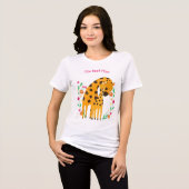 "Die beste Mama" Niedliche Giraffe Mutter und Baby Tri-Blend Shirt (Vorderseite voll)