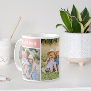 Die beste Mama rosa Fotocollage Kaffeetasse