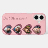 Die beste Mama Rosa Herz Vier Collage Vorlage Case-Mate iPhone Hülle (Rückseite (Horizontal))