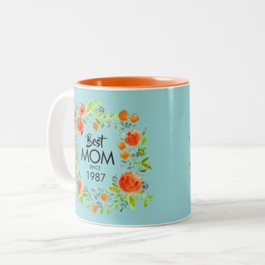 Die beste Mama seit der Tasse des Blumenkaffees (Vorderseite Links)