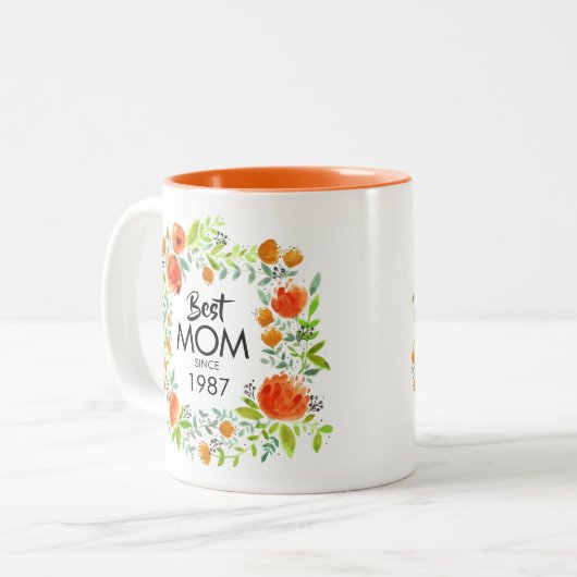 Die beste Mama seit der Tasse des Blumenkaffees (Vorderseite Links)