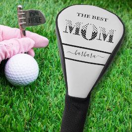 Die beste Mama Stilvolle Schwarz-weiße Schrift Golf Headcover