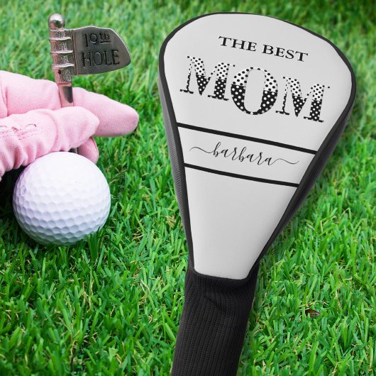 Die beste Mama Stilvolle Schwarz-weiße Schrift Golf Headcover