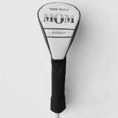 Die beste Mama Stilvolle Schwarz-weiße Schrift Golf Headcover (Vorderseite)