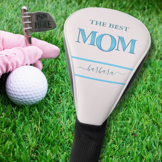 Die beste Mama Stilvolles Blue Metallic Lettering Golf Headcover
