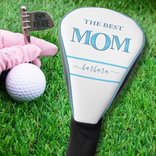 Die beste Mama Stilvolles Blue Metallic Lettering Golf Headcover