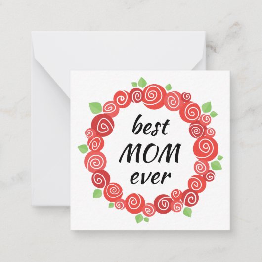 Die beste Mutter aller rote Rosen am Tag der Mutte Mitteilungskarte (Vorderseite)