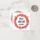 Die beste Mutter aller rote Rosen am Tag der Mutte Mitteilungskarte (Vorderseite/Rückseite Beispiel)