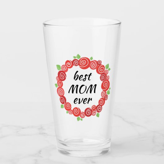 Die beste Mutter aller rote Rosen hat niedliche Bl Glas (Vorderseite)