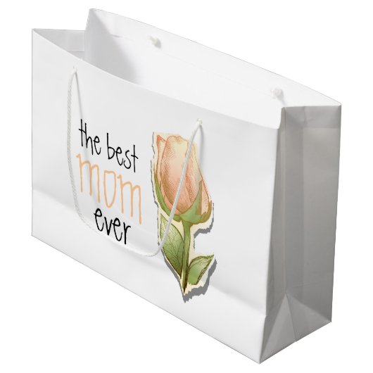 Die beste Mutter aller Zeiten Große Geschenktüte (Vorderseite Schrägansicht)