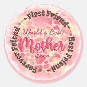 Die beste Mutter aller Zeiten Runder Aufkleber (Vorderseite)