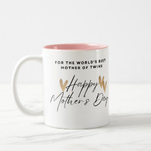 Die beste Mutter der Welt am Tag der Zwillinge Zweifarbige Tasse