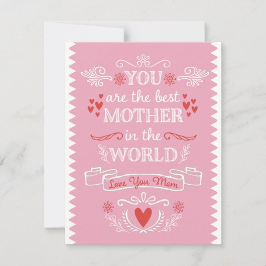Die beste Mutter der Welt Feiertagskarte (Vorderseite)