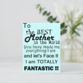 Die beste Mutter der Welt Postkarte (Stehend Vorderseite)