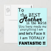Die beste Mutter der Welt Postkarte (Vorne/Hinten)