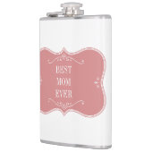 Die beste Mutter der Welt, rosa Rahmen Flachmann (Links)