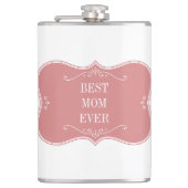 Die beste Mutter der Welt, rosa Rahmen Flachmann (Vorderseite)